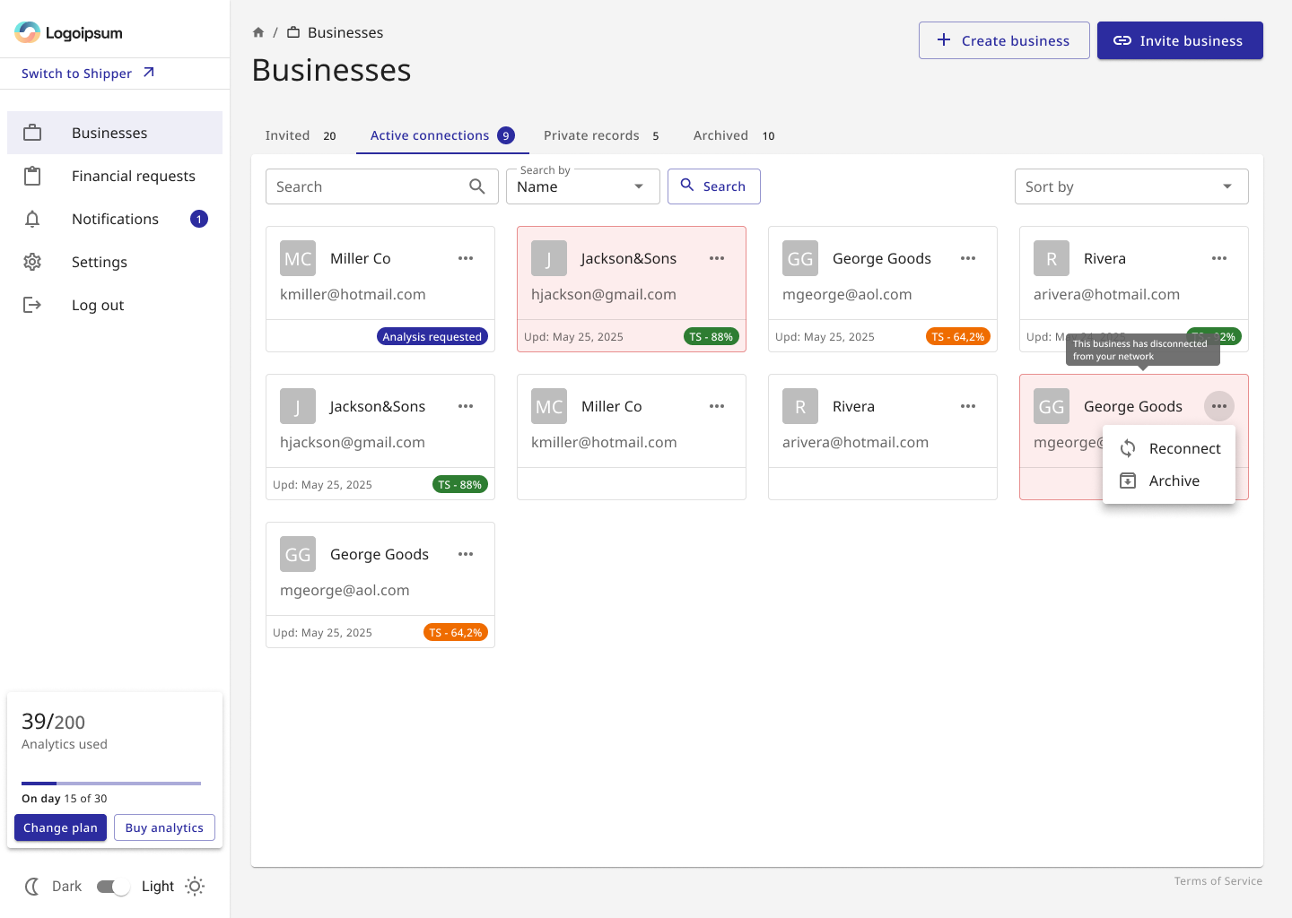 MyCreditApp.AI businesses workspace