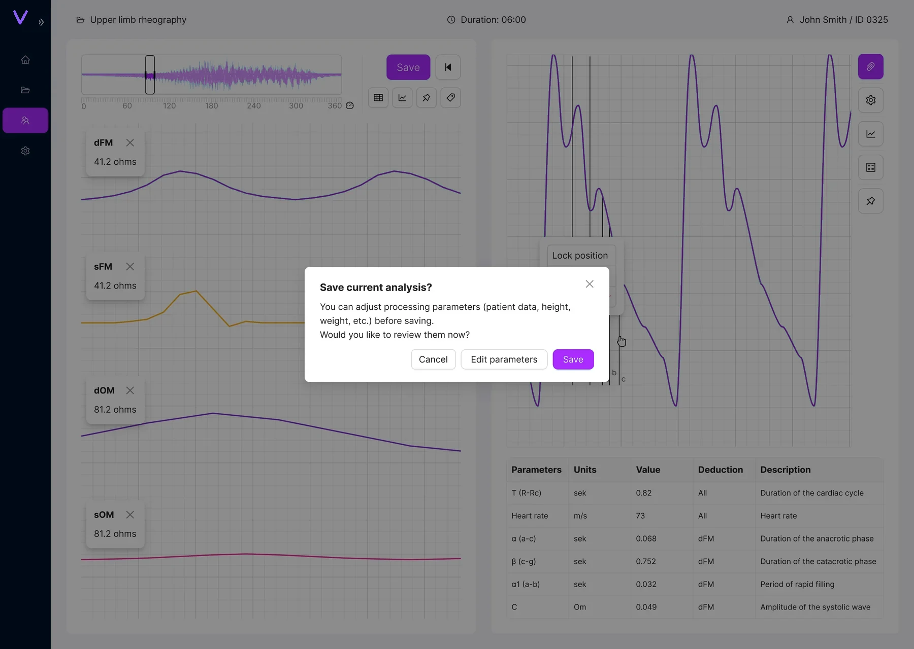 Save analysis confirmation